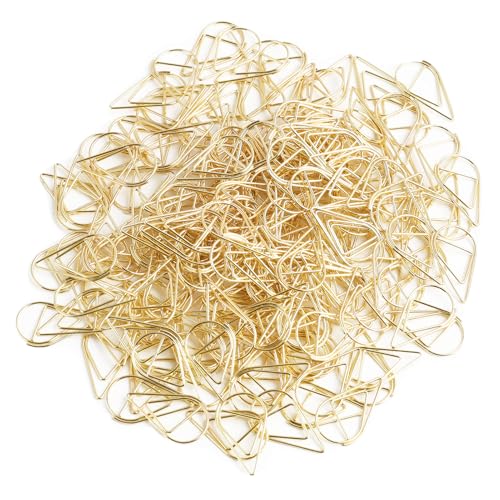 Goldene Büroklammern, Premium-Metall-Design, Wassertropfen-Design, kleine Büroklammern in Tropfenform zum Organisieren von Dokumenten, Fotos, Notizen, für Büro, Schule, Zuhause, 16 x 25 mm, 200 Stück Goldene Büroklammern, Premium-Metall-Design, Wassertropfen-Design, kleine Büroklammern in Tropfenform zum Organisieren von Dokumenten, Fotos, Notizen, für Büro, Schule, Zuhause, 16 x 25 mm, 200 Stück von Aifrymne