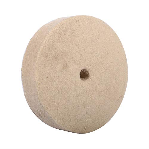 Aigend Polieren Schwabbelscheibe - 100x25mm 4" Beige Wolle Polierscheibe Runde Weicher Filz Polierer Disc Pad von Aigend