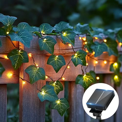 Aigostar Lichterkette Solar Außen 12M 100 LED Künstlicher Efeu Lichterkette IP65 Grüne Blatt lichter, Solarlichterkette Outdoor für Garten Balkon Zaun Hochzeit Party Schlafzimmer, Warmweiß Aigostar Lichterkette Solar Außen 12M 100 LED Künstlicher Efeu Lichterkette IP65 Grüne Blatt lichter, Solarlichterkette Outdoor für Garten Balkon Zaun Hochzeit Party Schlafzimmer, Warmweiß von Aigostar