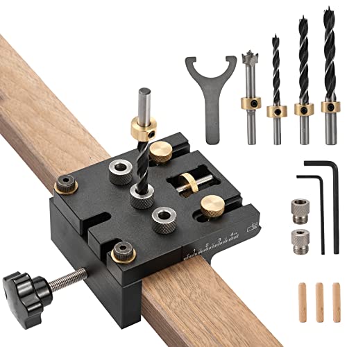 3-In-1 Doweling Jig Kit, 6/8/10mm Bohrschablone Praktische Dübelhilfe Auf,die Holzbearbeitung Taschenloch Jig Kit von Aigreat