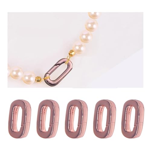 Aikeis 5 Stück rosévergoldete Schmuckverschlüsse, ovale Schmuckverschlüsse, Federverschlüsse, 18 Karat Roségold-Schmuckverschlüsse, DIY-Schmuckverschlüsse Aikeis 5 Stück rosévergoldete Schmuckverschlüsse, ovale Schmuckverschlüsse, Federverschlüsse, 18 Karat Roségold-Schmuckverschlüsse, DIY-Schmuckverschlüsse von Aikeis