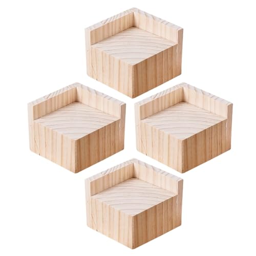 Aikimfuly Betterhöhungen aus Massivholz, 4 Stück, Möbelbeine, robuste Tischerhöhung, Holzsofa-Hebebühne, unterstützt bis zu 500 kg Bettfüße, erhöhtes Gerät (5 cm Erhöhung der Höhe 3 cm) von Aikimfuly