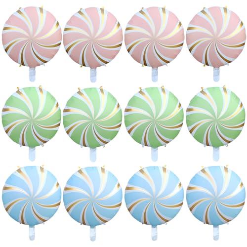 12 Stück Süßigkeiten-Themen-Party-Dekorationen, Süßigkeiten-Luftballons, Bonbon-Folienballons für Sweet One Geburtstag, Babyparty, Weihnachtsfeierzubehör 12 Stück Süßigkeiten-Themen-Party-Dekorationen, Süßigkeiten-Luftballons, Bonbon-Folienballons für Sweet One Geburtstag, Babyparty, Weihnachtsfeierzubehör von Aikitub