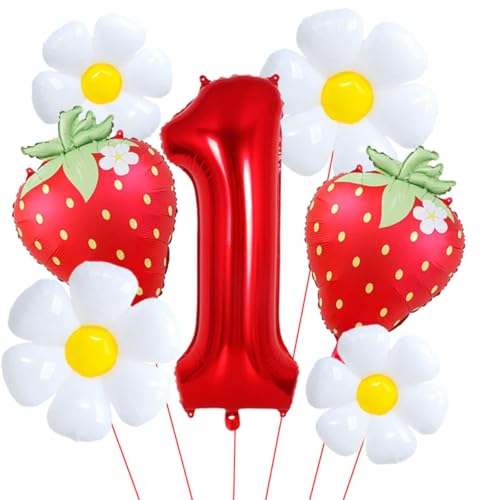 Rote Erdbeer-Luftballons für den ersten Geburtstag, Party-Dekorationen, 101,6 cm, roter Ballon für Sweet One Geburtstagsparty, Dekorationszubehör Rote Erdbeer-Luftballons für den ersten Geburtstag, Party-Dekorationen, 101,6 cm, roter Ballon für Sweet One Geburtstagsparty, Dekorationszubehör von Aikitub
