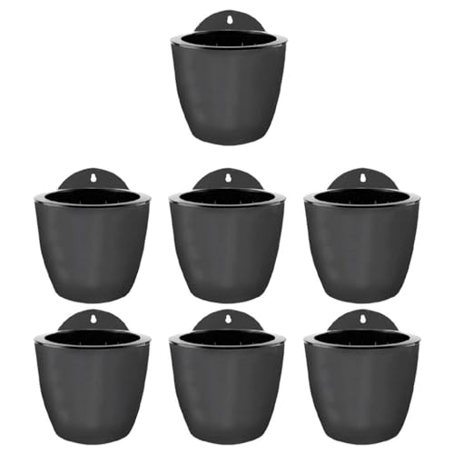 Ailan 7 Stück Kunststoff Pflanzgefäße zum Aufhängen an der Wand mit breitem Anwendungsbereich und selbstbewässerndem Blumentopf aus Premium Harz,Grau Schwarz 130 Ailan 7 Stück Kunststoff Pflanzgefäße zum Aufhängen an der Wand mit breitem Anwendungsbereich und selbstbewässerndem Blumentopf aus Premium Harz,Grau Schwarz 130 von Ailan