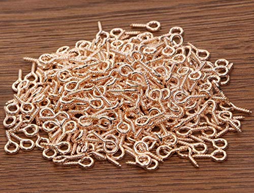 Mehrzweck-Ösenschrauben aus Legierung, Hakenschrauben, Ösennägel, Stiftbügel für DIY-Schmuckherstellung, Zubehör, Roségold, 5 x 10 mm, 200 Stück Mehrzweck-Ösenschrauben aus Legierung, Hakenschrauben, Ösennägel, Stiftbügel für DIY-Schmuckherstellung, Zubehör, Roségold, 5 x 10 mm, 200 Stück von Ailifly