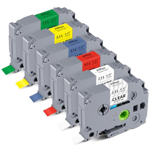 Aililiya Ersatz für TZe 231 131 431 531 631 731 12 mm 0,47 laminiertes Farbband TZe TZ kompatibel mit Brother Ptouch PTD110 PTD200 PTD210 PTH100, schwarz auf transparent/weiß/rot/gelb/blau/grün Aililiya Ersatz für TZe 231 131 431 531 631 731 12 mm 0,47 laminiertes Farbband TZe TZ kompatibel mit Brother Ptouch PTD110 PTD200 PTD210 PTH100, schwarz auf transparent/weiß/rot/gelb/blau/grün von Aililiya