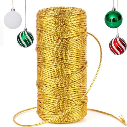 Aililong Goldene Kordel 1.5MM 100M - Nicht Elastisch Kordelband Schnur für Handwerk, Hochzeit Deko und Verpackung - Goldene Schnur aus robustem Polyester Garn mit einem schönen Glanz Aililong Goldene Kordel 1.5MM 100M - Nicht Elastisch Kordelband Schnur für Handwerk, Hochzeit Deko und Verpackung - Goldene Schnur aus robustem Polyester Garn mit einem schönen Glanz von Aililong
