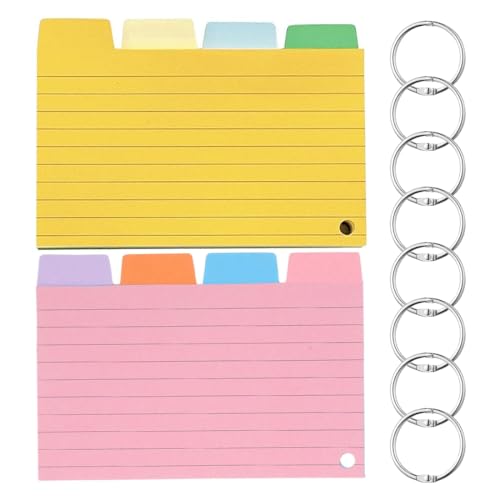 Aililong Karteikarten 400 Stück - Lernkarten, Moderationskarten, Vokabelkarten, bunt, mit Ring, für Büro Schule Zuhause - 8 Farben, 12,7x8,9cm, liniert. Aililong Karteikarten 400 Stück - Lernkarten, Moderationskarten, Vokabelkarten, bunt, mit Ring, für Büro Schule Zuhause - 8 Farben, 12,7x8,9cm, liniert. von Aililong