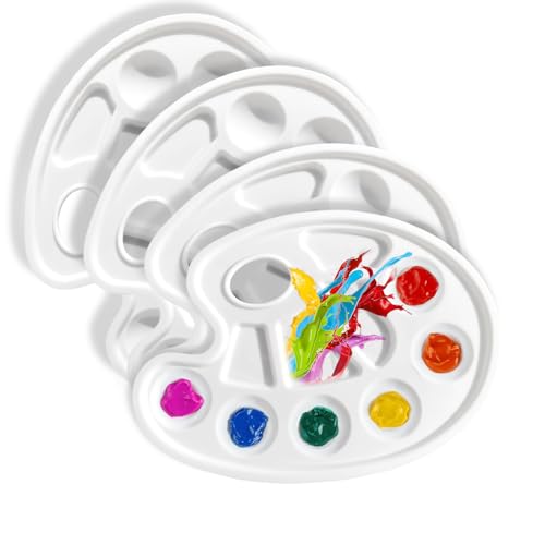Mischpalette, Malpalette Zur Aufbewahrung Mischtabletten zum Malen von Farbtönen, Universalpalette für DIY Kunst Malerei (E-4PCS) von Ailiver