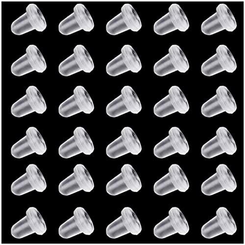 Silikon Ohrring Stopper Ohrringverschlüsse ohrring stecker verschluss aus Transparent für Damen, zum Basteln(200 Stück,Größe 4 * 4 mm) von Ailiver