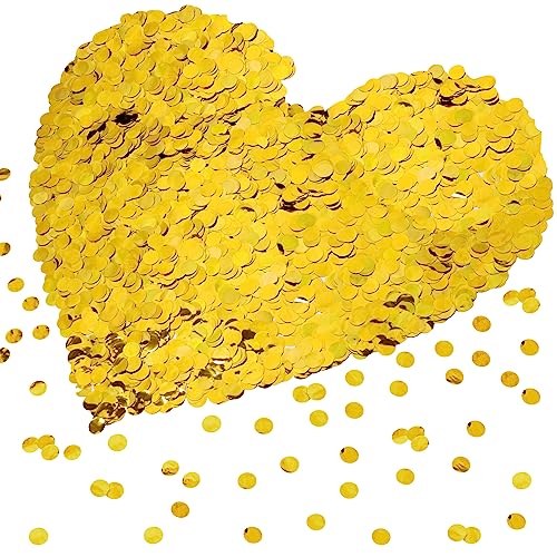 100g Konfetti, Streudeko Punkte Dot, Konfetti, Tischkonfetti für Hochzeiten, Geburtstagen Feier Tischdeko (1,5cm) (Gold) von Ailvor