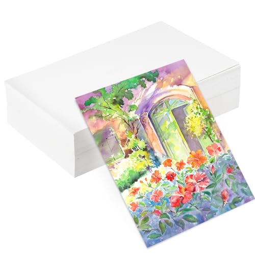 Aquarellpapier, 100 Blatt Aquarellblock 300g, Watercolor Paper Weiss für Aquarell Gouache Zeichnen Handlettering Aquarellbogen (12,7 x 17,8 cm) von Ailvor
