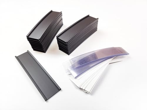 20 Magnetische Etikettenhalter, 40 x 150 mm, vorgestanzt, C-Profil von Aiman GZ