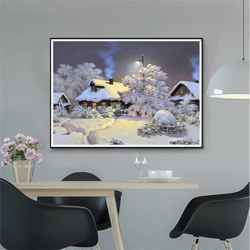 5D Winterlandschaft Diamond Painting kinder,DIY Round Drill diamant painting Bilder Erwachsene,Diamant malerei Bastelset Strass Malen Nach Zahlen Heimdekor Geschenk 40x60cm von Aimaor