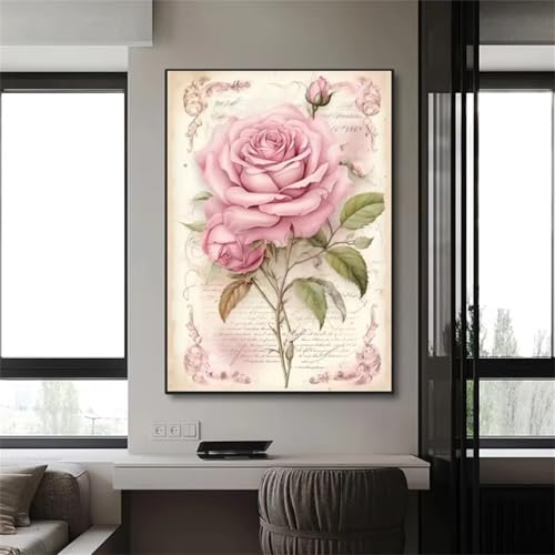 Diamond Painting Set für Erwachsene,5D Vintage-Rosen Diamant Painting Bilder DIY Malen Nach Zahlen Diamant Malerei Kits für Home Wand Dekoration Geschenk Square Drill - 50x80cm Diamond Painting Set für Erwachsene,5D Vintage-Rosen Diamant Painting Bilder DIY Malen Nach Zahlen Diamant Malerei Kits für Home Wand Dekoration Geschenk Square Drill - 50x80cm von Aimaor