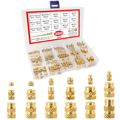 AIMEKE 380 Stück Gewindeeinsatz 3D Druck M2 M2.5 M3 M4 M5 M6 Einschmelzgewinde Mit Sortierbox, Messing Gewindeeinsätze, Gerändelt Einpressmuttern für 3D Druck Zubehör, Kunststoffteile AIMEKE 380 Stück Gewindeeinsatz 3D Druck M2 M2.5 M3 M4 M5 M6 Einschmelzgewinde Mit Sortierbox, Messing Gewindeeinsätze, Gerändelt Einpressmuttern für 3D Druck Zubehör, Kunststoffteile von Aimeke