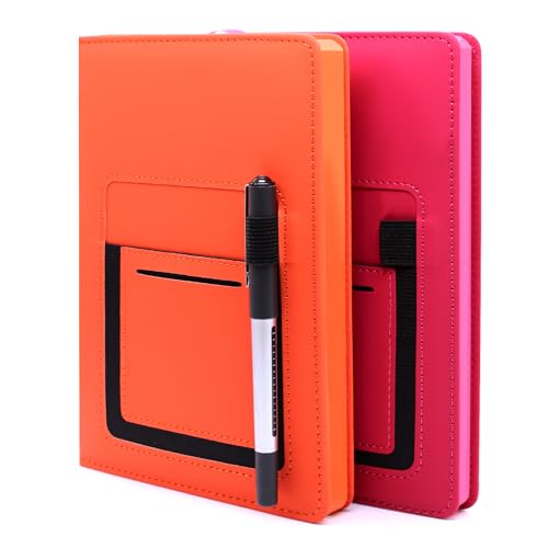 Aimeke 2 Stück Notizbuch A5 Liniert, Notizblock mit Vordertasche, 244 Seiten, 122 Blatt, Journal Buch, Notizbücher A5 Notebook für Schulen Büros, 21 × 14 cm (Orange+Rosenrot) Aimeke 2 Stück Notizbuch A5 Liniert, Notizblock mit Vordertasche, 244 Seiten, 122 Blatt, Journal Buch, Notizbücher A5 Notebook für Schulen Büros, 21 × 14 cm (Orange+Rosenrot) von Aimeke