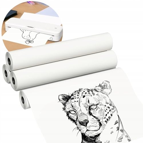 Aimo Thermopapier A4 auf Rolle für tragbare Drucker M831-4 Rollen - Spezielles Thermodruckpapier für mobile Drucker - Kein Tinten- oder Tonerbedarf Aimo Thermopapier A4 auf Rolle für tragbare Drucker M831-4 Rollen - Spezielles Thermodruckpapier für mobile Drucker - Kein Tinten- oder Tonerbedarf von Aimo