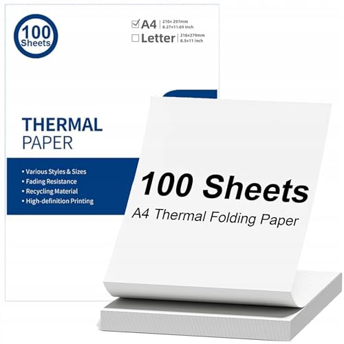 Aimo Thermopapier A4 für tragbare Drucker M08F & M831-100 Blatt - Spezielles Thermodruckpapier für mobile Drucker-I Kein Tinten - oder Tonerbedarf Aimo Thermopapier A4 für tragbare Drucker M08F & M831-100 Blatt - Spezielles Thermodruckpapier für mobile Drucker-I Kein Tinten - oder Tonerbedarf von Aimo