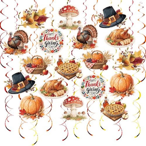 AimtoHome Thanksgiving-Set zum Aufhängen, Party-Dekorationen, 48 Stück, Herbstthema, Kürbis, Ahornblatt, Truthahn, Partyzubehör, Schild, Orange, Braun, Rot AimtoHome Thanksgiving-Set zum Aufhängen, Party-Dekorationen, 48 Stück, Herbstthema, Kürbis, Ahornblatt, Truthahn, Partyzubehör, Schild, Orange, Braun, Rot von AimtoHome