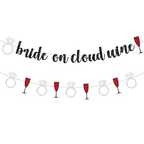 Bride On Cloud Wine glitzerndes Wein-Banner, glänzende Hochzeits-Brautgirlande, Bachelorette-Party-Banner Girlande, Wein-Thema lustiges Schild für Brautparty, Verlobungsfeier Dekoration Bride On Cloud Wine glitzerndes Wein-Banner, glänzende Hochzeits-Brautgirlande, Bachelorette-Party-Banner Girlande, Wein-Thema lustiges Schild für Brautparty, Verlobungsfeier Dekoration von Ain't Nothing But a Gangsta Party