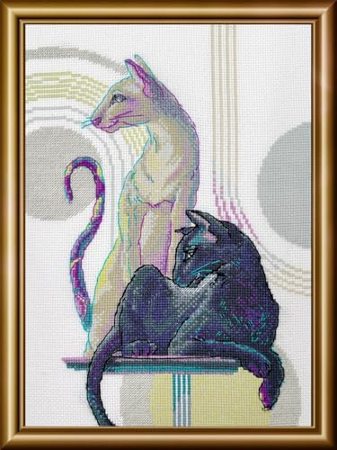 Aine Kreuzstich Stickpackung Mystische Katzen, Zählmuster, Multifarbig Aine Kreuzstich Stickpackung Mystische Katzen, Zählmuster, Multifarbig von Aine