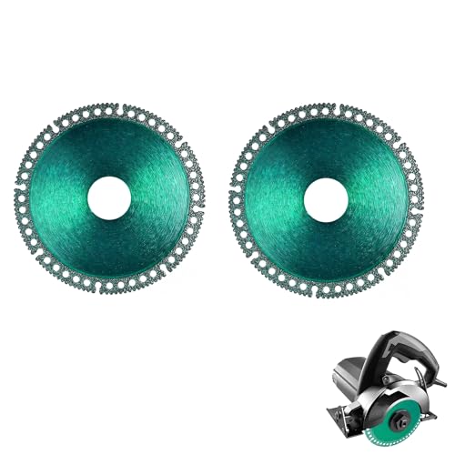 Ainid Unzerstörbare Scheibe, 10,2 cm, ultradünnes Sägeblatt, unzerstörbare Scheibe für Schleifmaschine, 2,2 cm (7/8 Zoll) (Modell 125), Trennscheiben für glattes Schneiden, Anfasen, Schleifen (Grün, 2 von Ainid