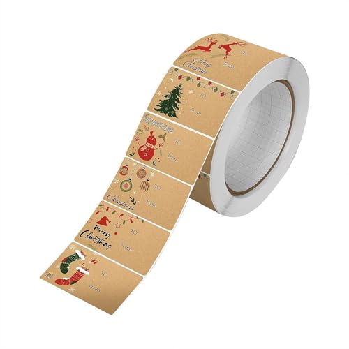 Geschenkanhänger, Aufkleber für Weihnachtsgeschenke, Geschenkpapier, Dekorationen, Urlaubsgeschenk, Dekoration, 210 Stück/Rolle von Ainiupi