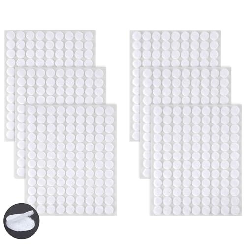 Ainiv Klettpunkte Selbstklebend 10mm, 324 Paar Klettverschluss Selbstklebend, Weiß Klett Klebe Punkte, Rund Doppelseitig Klebende Klettverschluss für Handwerk auf Papier, Kunststoff, Glas, Leder von Ainiv