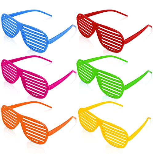 Ainiv 6 Paar Shutter Shades Brille, Transparente Candy Color Sonnenbrille für Geburtstagsfeier, Halloween, LNeuheit Party ustige Partybrillen für Erwachsene, Jungen und Mädchen 6er Pack von Ainiv