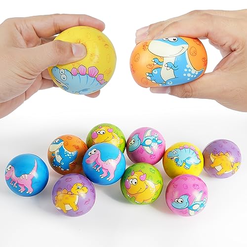 Ainiv Anti Stress Spielzeug Bälle, 12 Stück Dinosauriermuster Stressball, 6cm Schaum Stressabbau Bälle, Stressabbau Spielzeug für Kinder Erwachsene Mitgebsel Gastgeschenke Kindergeburtstag Weihnachten von Ainiv