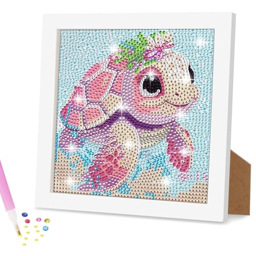 Ainiv Diamond Painting Kinder mit Holzrahmen, 5D DIY Cartoon Diamond Painting Bilder, Malen Nach Zahlen Diamant Painting, DIY Diamant Painting Bilder Kinder Tiere für Home Wand Decor-Meeresschildkröte Ainiv Diamond Painting Kinder mit Holzrahmen, 5D DIY Cartoon Diamond Painting Bilder, Malen Nach Zahlen Diamant Painting, DIY Diamant Painting Bilder Kinder Tiere für Home Wand Decor-Meeresschildkröte von Ainiv