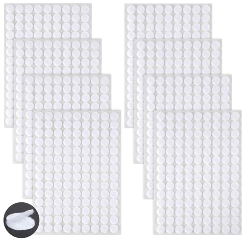Ainiv Klettpunkte Selbstklebend 10mm, 504 Paar Klettverschluss Selbstklebend, Weiß Klett Klebe Punkte, Rund Doppelseitig Klebende Klettverschluss für Handwerk auf Papier, Kunststoff, Glas, Leder von Ainiv