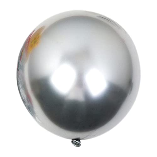 Ainmto 15 Stück 18 Zoll Luftballons Metallic Silber Großer Helium Ballons für Geburtstag, Hochzeiten von Ainmto