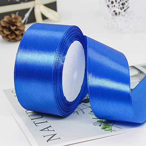 Ainmto 22m X 38mm Blau Satinband,2 Rollen Königsblau Schleifenband,Dekoration Bänder,Geschenkband Breit,Stoffband für Hochzeit von Ainmto