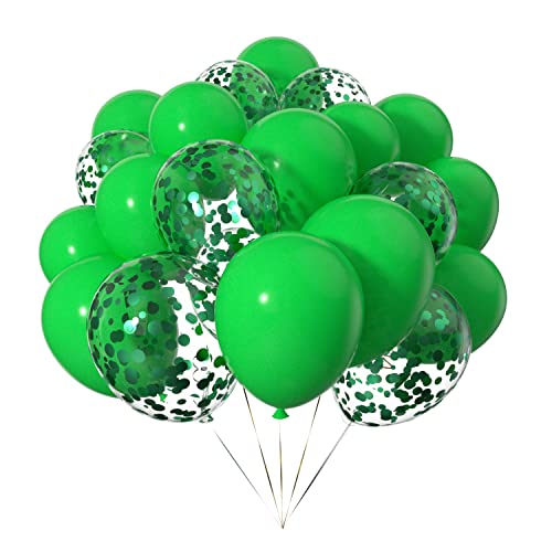 50 Stück 12 Zoll Luftballons Grün Helium und Ballons Konfetti Grün für Geburtstag, Hochzeiten von Ainmto