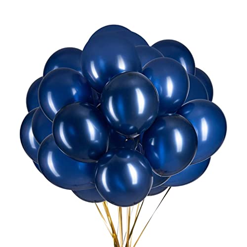 Ainmto 50 Stück 12 Zoll Luftballons Marineblau Helium Ballons für Geburtstag, Hochzeiten von Ainmto