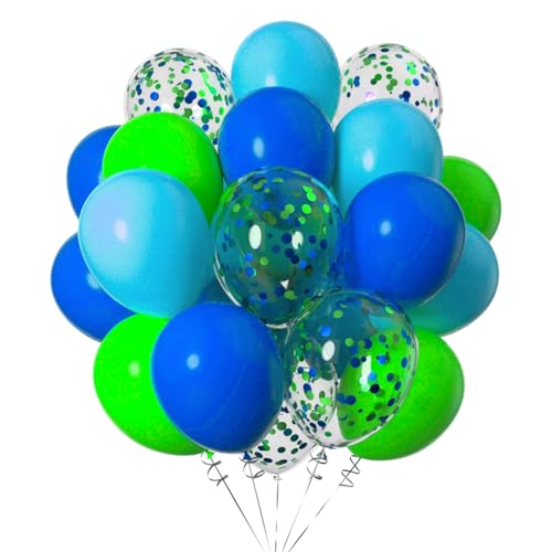 50 Stück 12 Zoll Luftballons Mattes Blau und Grün,Helium Konfetti Ballons für Geburtstag, Hochzeiten von Ainmto