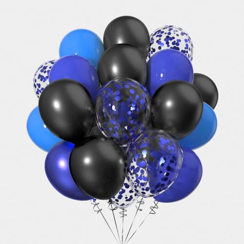 50 Stück 12 Zoll Luftballons Mattes Blau und schwarz,Helium Konfetti Ballons für Geburtstag, Hochzeiten von Ainmto