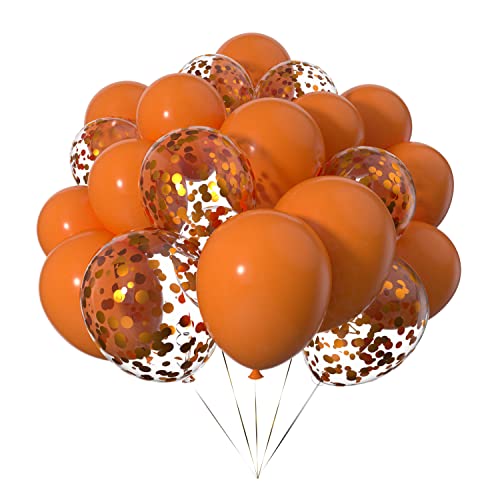 Ainmto 50 Stück 12 Zoll Luftballons Orange Helium und Ballons Konfetti Orange für Geburtstag, Hochzeiten von Ainmto