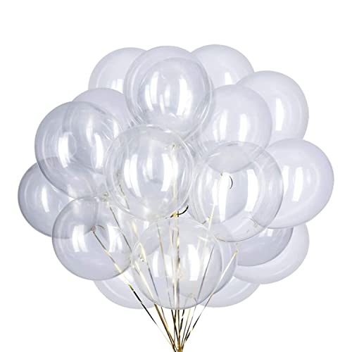 Ainmto 50 Stück 12 Zoll Luftballons Transparente Helium Ballons für Geburtstag, Hochzeiten von Ainmto