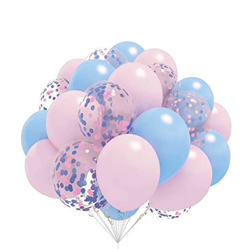 Ainmto 50 Stück 12 Zoll Pastell Luftballons Rosa und Blau Helium Macaron Ballons für Geburtstag, Babydusche von Ainmto