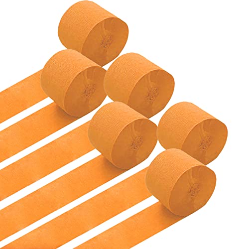 6 Rollen Orange Krepppapier, Kreppbänder, Krepppapier Luftschlangen Dekoration(4.5 cm x 25 m) von Ainmto
