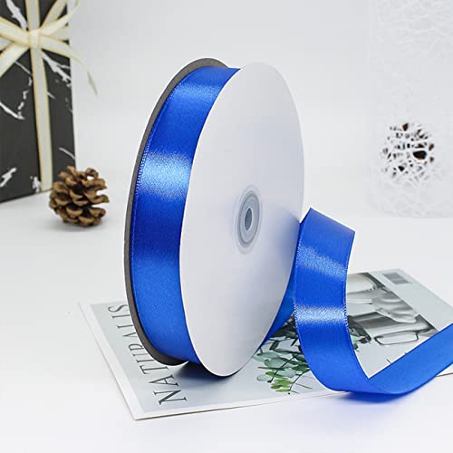 Ainmto 91m(100Yards) X 25mm Blau Satinband,Geschenkband Schleifenband Königsblau,Satin Bänder Breit,Stoffband für Hochzeit(1 Rollen) von Ainmto