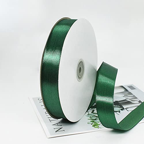 Ainmto 91m(100Yards) X 25mm Grün Satinband,Geschenkband Schleifenband Dunkelgrün,Satin Bänder Breit,Stoffband für Hochzeit(1 Rollen) von Ainmto