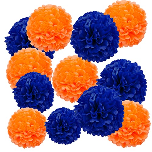 Ainmto 12 Stück Seidenpapier Pompons blau und Orange,Party Pompons Deko für Geburtstag, Hochzeit Ainmto 12 Stück Seidenpapier Pompons blau und Orange,Party Pompons Deko für Geburtstag, Hochzeit von Ainmto