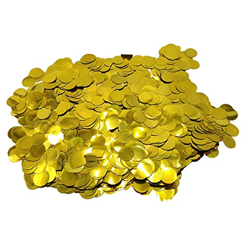 Ainmto Konfetti Metallic Gold 50g, 1,5cm Rund Foil Konfetti für Party Dekorationen, Tischdekoration von Ainmto
