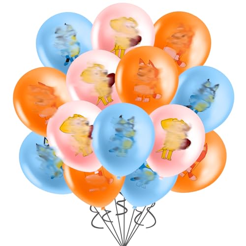 16 blaue Party-Dekorationen, Geburtstagsdekorationen, Luftballon, Latex, Cartoon-Ballons, Partyzubehör für Kinder, Jungen, Mädchen von Ainvliya