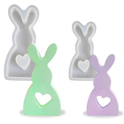 2 Stück Silikonformen Gießformen Ostern Hase, Kaninchen Silikonform Ostern Hase Silikonformen Osterhase zum Gießen Silikonform Giessformen für DIY Deko Gips Sojawachs Kerzen Ostergeschenke Handwerk 2 Stück Silikonformen Gießformen Ostern Hase, Kaninchen Silikonform Ostern Hase Silikonformen Osterhase zum Gießen Silikonform Giessformen für DIY Deko Gips Sojawachs Kerzen Ostergeschenke Handwerk von Ainvliya